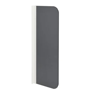 Pisuaarin uJo-väliseinä, suorakaide, harmaa, valkoinen kiinnitysprofiili